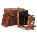 A W. Tylar Barnardo Quarter Plate Mahogany Field Camera,