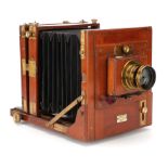 A W. Watson & Son Half Plate Mahogany Tailboard Camera,