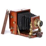 A J. Lancaster & Son Instantograph Quarter Plate Mahogany Field Camera,