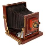 A William Butcher & Sons National Mahogany Half Plate Field Camera,