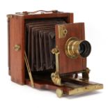 A Moore & Co. Half Plate Mahogany Field Camera,