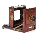 A Sands & Hunter Exhibition Quarter Plate Mahogany Tailboard Camera,