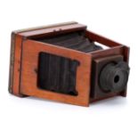 A J. F. Shew Guinea Xit Quarter Plate Strut Mahogany Camera,
