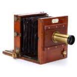 A J. Robinson & Sons 5x5" Mahogany Tailboard Camera,