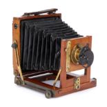 A Tyler & England Brothers TEB No.0 Quarter Plate Mahogany Field Camera,