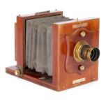 A J. Lancaster & Son 'The Ladies' Quarter Plate Mahogany Tailbaord Camera,
