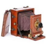 A J. Lancaster & Son Le Meritoire Quarter Plate Mahogany Field Camera,