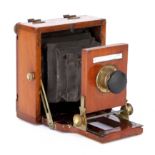 A J. Lancaster & Son Le Merveilleux Quarter Plate Mahogany Field Camera,