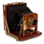 A London & Paris Optical & Clock Co. Royalty Half Plate Mahogany Field Camera,