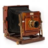 A Sanderson Regular Half Plate Mahogany Field Camera,