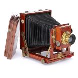 A Thornton-Pickard Tribune Quarter Plate Mahogany Camera,