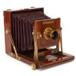 A J. J. Aktinson Eclipse Half Plate Mahogany Field Camera,