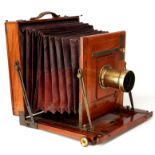 A Smedley & Co. Improved Up-To-Date 10x12" Mahogany Field Camera,