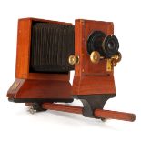 A W. Watson & Sons Mahogany Quarter Plate Monorail Lab Camera,