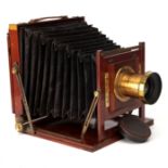 A Lonsdale Brothers 'The Langtry' Whole Plate Mahogany Field Camera,