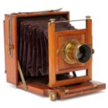 A R. H. White 'The Dutchess' Half Plate Mahogany Field Camera,