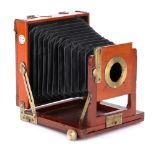 A Thornton-Pickard Tribune Quarter Plate Mahogany Field Camera,