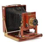 An Ensign 'The Empress' Half Plate Mahogany Field Camera,