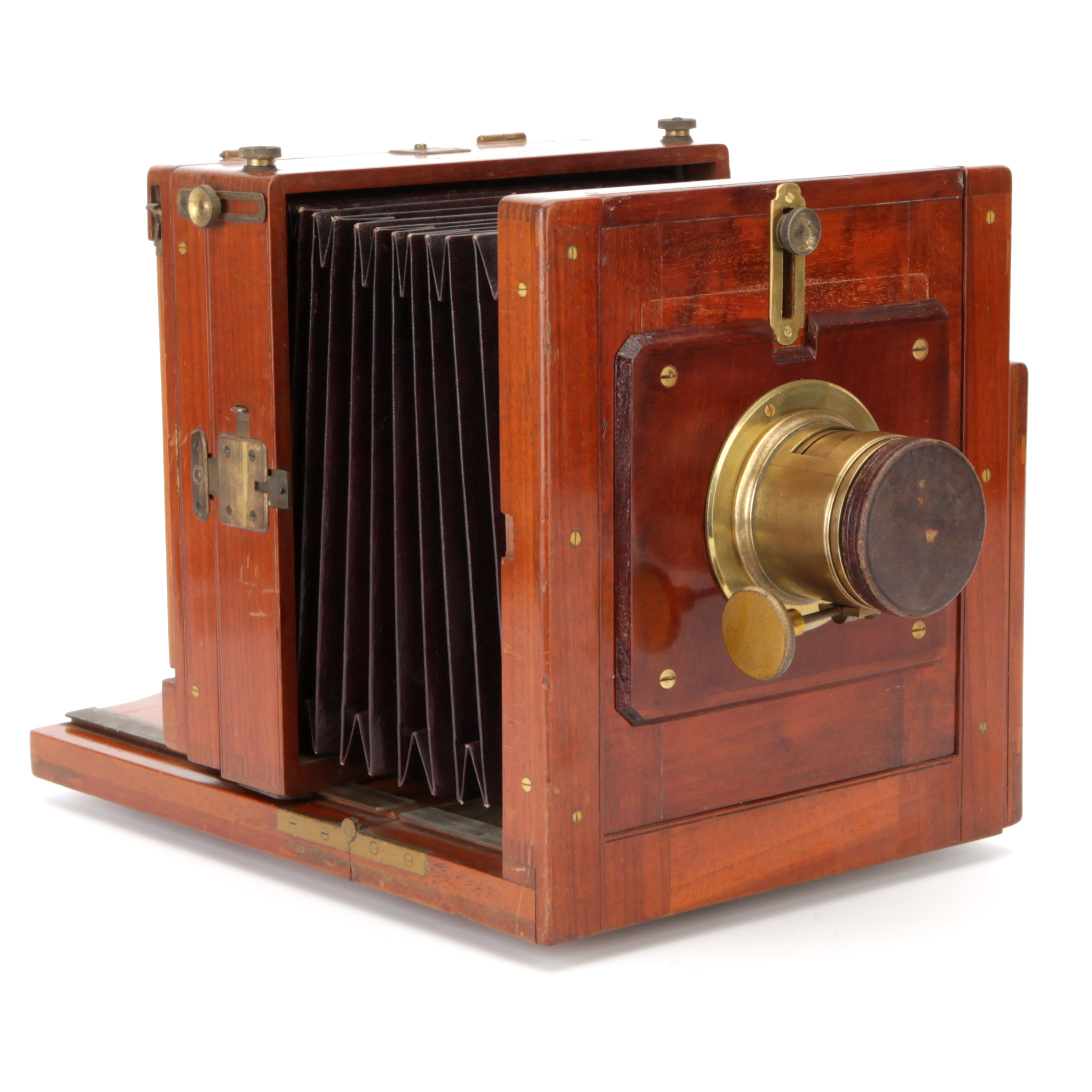 A W. F. Stanley Half Plate Mahogany Tailboard Camera,