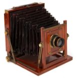 An Albion Albumenizing Co. Tourist Half Plate Mahogany Field Camera,