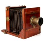 A H. Moorse New Folding Whole Plate Mahogany Tailbaord Camera,