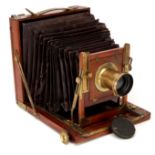 A Charles G. Collins "Society" Whole Plate Mahogany Field Camera,