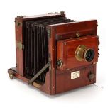 A George Houghton & Son Half Plate Mahogany Tailbaord Camera,