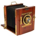 A J. Demaria Chambre Carree Whole Plate Mahogany Tailboard Camera,