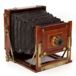 A Fred. V. A. Lloyd Half Plate Mahogany Field Camera,