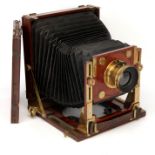 A Fine R & J Beck 'The Pecrops' Whole Plate Mahogany Field Camera,