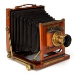 A Henry Jasper Redfern Half Plate Mahogany Field Camera,