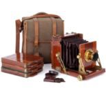 A J. T. Chapman 'The British' Quarter Plate Mahogany Field Camera,