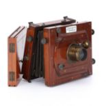 A J. Lancaster & Son Instantograph Quarter Plate Mahogany Tailboard Camera,
