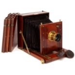 A Photographic Apparatus & Chemical Co. Ltd Traveller's Whole Plate Mahogany Field Camera,