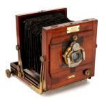 A J. Ashford New Patent 5x4" Mahogany Tailboard Camera,