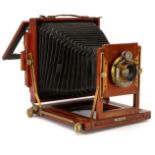 A Riley Brothers 'The Stanley' Half Plate Mahogany Field Camera,