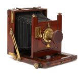 A F. D. Bulmer Patent Reliable Half Plate Mahogany Field Camera,