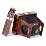 A J. F. Shew Eclipse Apparatus Quarter Plate Strut Mahogany Camera,