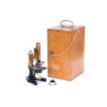 Monocular Brass & Black Enamel Microscope,