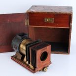 A Miniature Mahogany & Brass Magic Lantern,