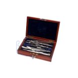 A Two Tier Case of Drawing Instruments,