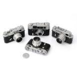 Four Russian Rangefinder Cameras,