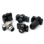 A Selection of Various SLR Cameras,