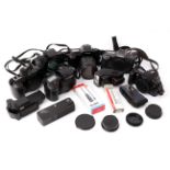 A Group of Various Canon SLR Bodies,