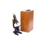 Monocular Brass & Black Enamel Microscope,