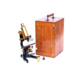 Monocular Brass & Black Enamel Microscope,