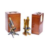 A Collection of 2 Brass Microscopes