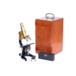 Monocular Brass & Black Enamel Microscope,