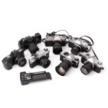 A Selection of Various SLR Cameras,