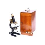 Monocular Brass & Black Enamel Microscope,
